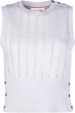 Thom Browne Button-detail pointelle-knit vest