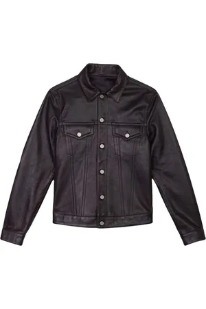 Purple Brand Button-up leather shirt jacket