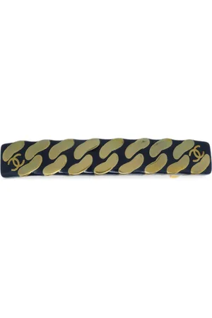 CHANEL 1997 CC-printed hair barrette