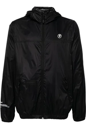 A Bathing Ape Logo-appliqu?? hooded jacket