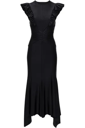 Serafini Ruffle-trim fluted maxi dress