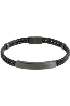 AGNÈS B. Logo-engraved braided leather bracelet