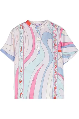 PUCCI Junior Iride-print buttoned shirt
