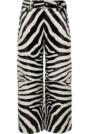 Alexander Wang Zebra-print cropped leather trousers