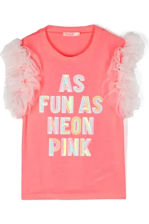 Billieblush Slogan-appliqué ruffled T-shirt