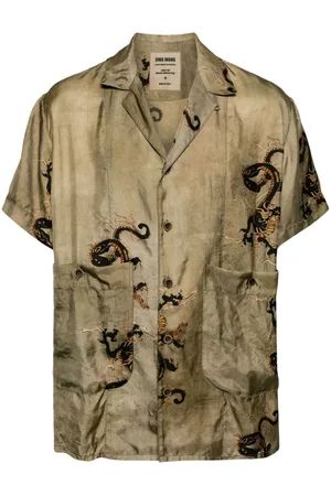 UMA WANG Terry dragon-print shirt