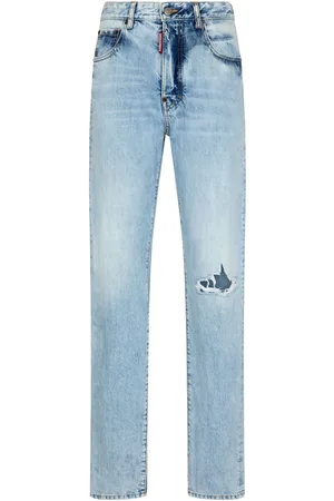 Dsquared2 Ripped-detail slim-cut jeans