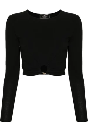 Elisabetta Franchi Ring-embellished cropped jumper