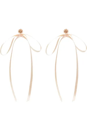 Simone Rocha Bow Ribbon beaded stud earrings