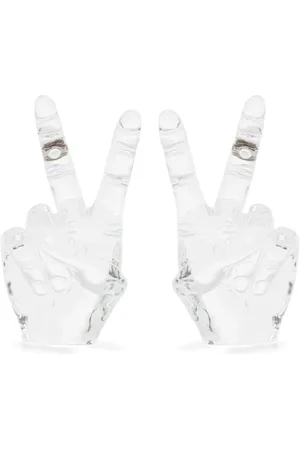 Y / PROJECT Peace hand-shaped transparent earrings