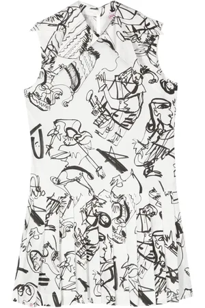 Charles Jeffrey Loverboy Abstract-print pleated mini dress