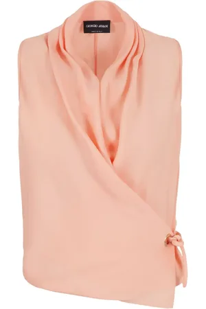 Giorgio Armani Side-tie draped silk top