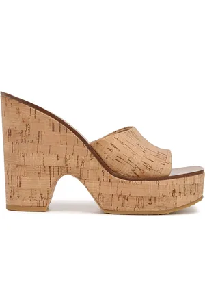 VERONICA BEARD Paulita 120mm cork wedge mules