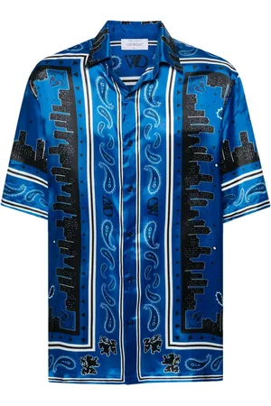 OFF-WHITE Bandana-print satin shirt
