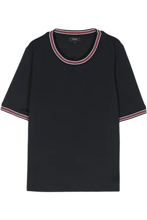 FAY Striped-trim T-shirt