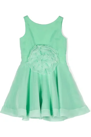 Liu Jo Floral-brooch organza-overlay dress