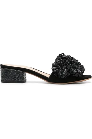 Paloma Barceló 40mm floral-appliqué mules
