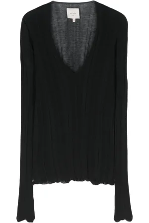 ALYSI V-neck ribbed top