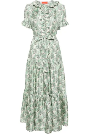 La DoubleJ Fan-print maxi dress