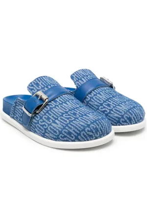 Moschino Logo-jacquard denim slippers