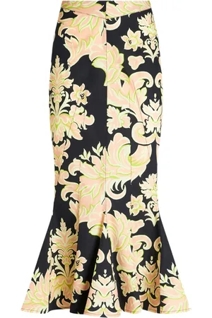 Etro Abstract-print cotton midi skirt