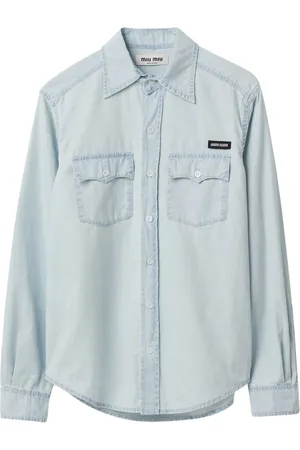 Miu Miu Logo-appliqu?? cotton shirt