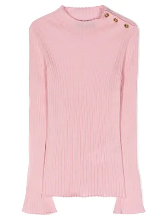 VERSACE Medusa-button ribbed jumper