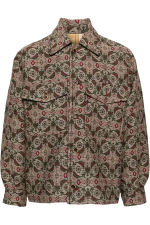UMA WANG Jacquard-pattern shirt jacket