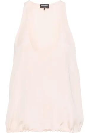 Giorgio Armani Elasticated hem silk sleeveless top