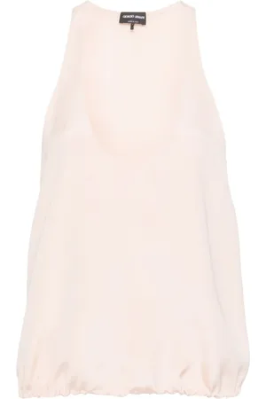 Giorgio Armani Elasticated hem silk sleeveless top
