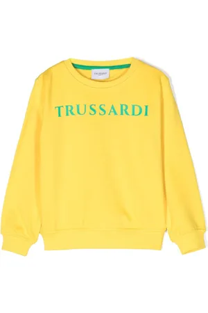 TRUSSARDI JUNIOR logo print cotton sweatshirt - White