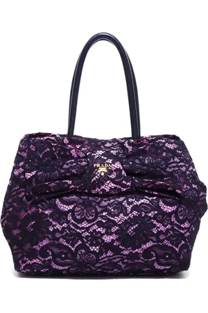 Prada Bow-detail lace tote bag