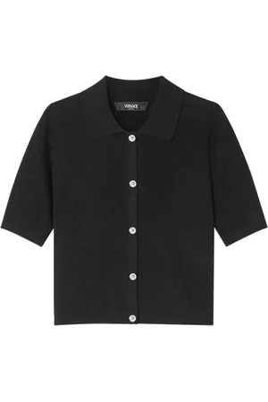 VERSACE Floral-jacquard silk-cotton top