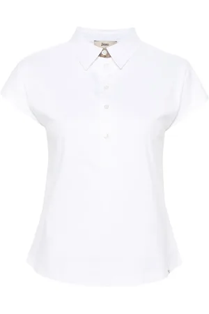 HERNO Logo-tape cotton polo top