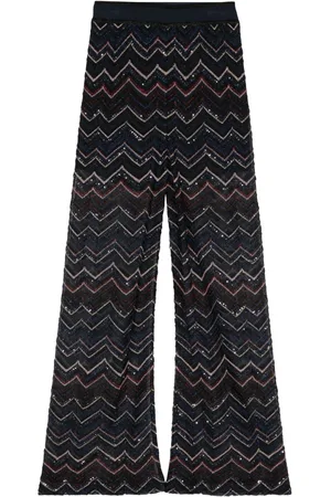 Missoni Sequin-embellished zigzag flared trousers