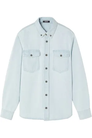 VERSACE Medusa-buttoned denim shirt
