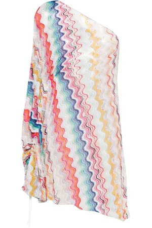 Missoni Zigzag-woven one-shoulder dress