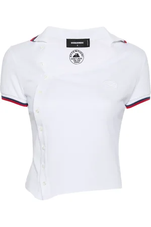 Dsquared2 Logo-patch asymmetric polo shirt