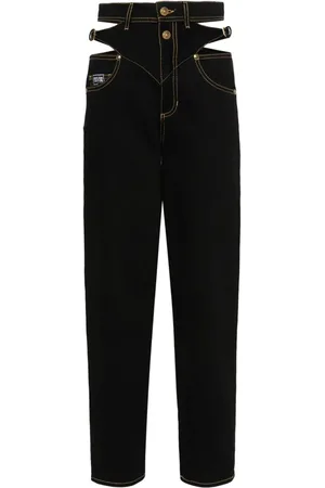 VERSACE Logo-engraved straight jean