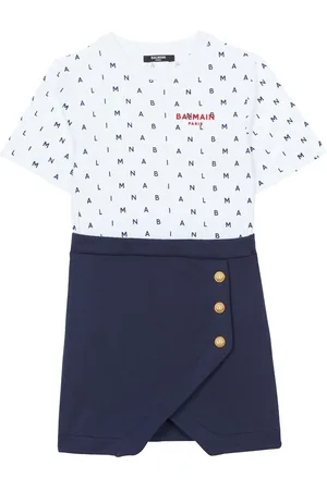 Balmain Letters-print cotton T-shirt dress