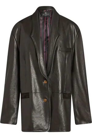 Etro Suede-trim leather jacket