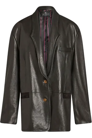 Etro Suede-trim leather jacket