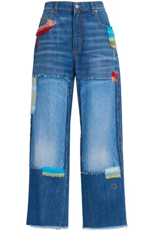 Marni Denim-patchwork straight-leg jeans