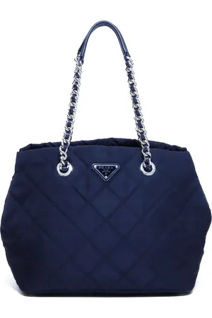 Prada Triangle-logo diamond-quilted tote bag