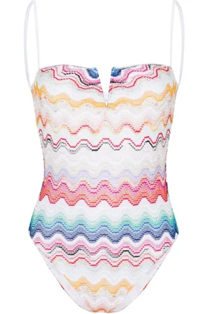 Missoni Wave knitted-overlay swimsuit