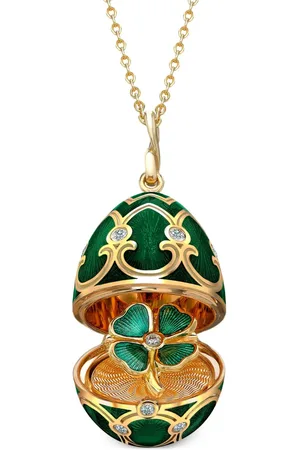 Faberge 18kt gold Heritage diamond surprise locket necklace