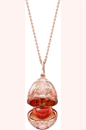 Faberge 18kt rose gold Heritage diamond surprise locket necklace