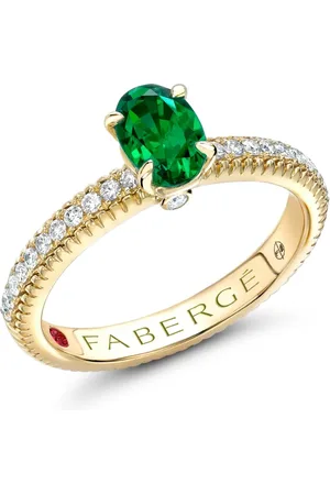 Faberge 18kt yellow gold Colour Of Love emerald and diamond ring