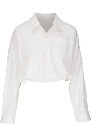 R13 Cropped cotton shirt
