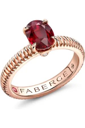 Faberge 18kt rose Colours of Love ruby fluted ring